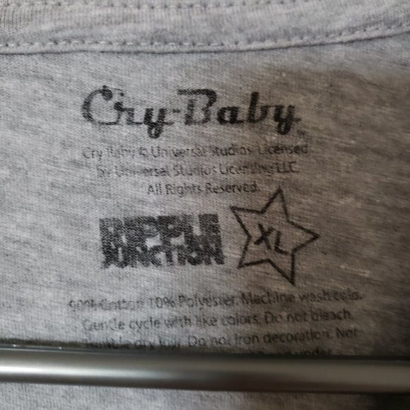 Cry Baby T-Shirt Johnny Depp Gray XL - Picture 3 of 3